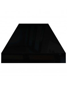 Scaffali a Parete 4 pz Nero Lucido 80x23,5x3,8 cm in MDF 2