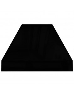 Scaffali a Parete 4 pz Nero Lucido 90x23,5x3,8 cm in MDF