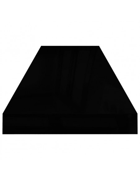 Scaffali a Parete 4 pz Nero Lucido 90x23,5x3,8 cm in MDF