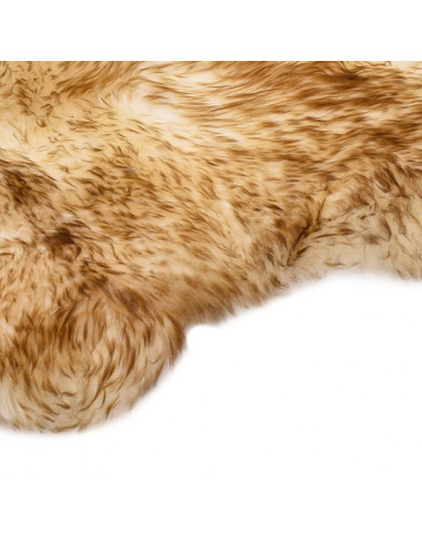 Tappeto in Pelle di Montone 60x180 cm Marrone Melange