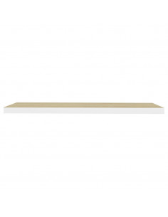 Scaffali a Parete 4 pz Rovere e Bianco 120x23,5x3,8 cm in MDF 2