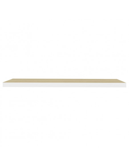 Scaffali a Parete 4 pz Rovere e Bianco 120x23,5x3,8 cm in MDF
