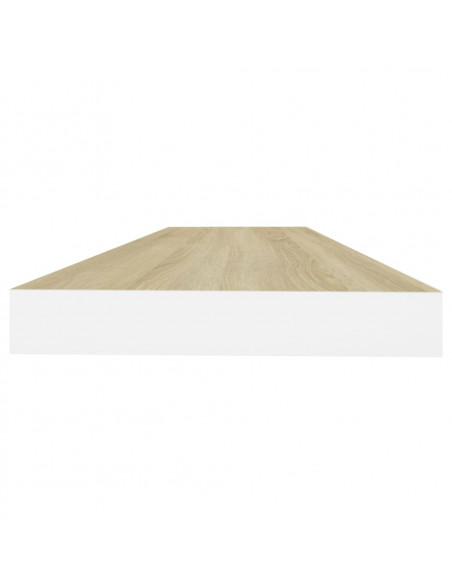 Scaffali a Parete 4 pz Rovere e Bianco 80x23,5x3,8 cm in MDF