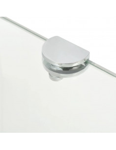 Scaffali Angolari 2 pz Supporti Cromati e Vetro 25x25 cm