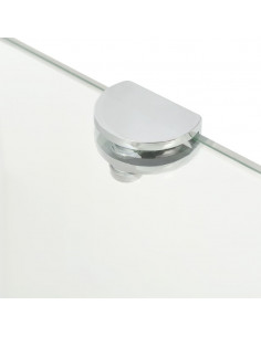 Scaffali Angolari 2 pz Supporti Cromati e Vetro 35x35 cm