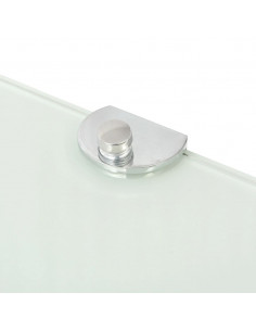 Scaffali Angolari 2 pz Supporti Cromati e Vetro Bianco 35x35 cm