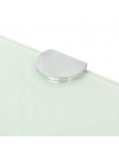 Scaffali Angolari 2 pz Supporti Cromati e Vetro Bianco 45x45 cm