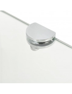 Scaffali Angolari 2 pz Supporti Cromati e Vetro Chiaro 45x45 cm