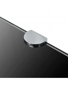 Scaffali Angolari 2 pz Supporti Cromati e Vetro Nero 35x35 cm