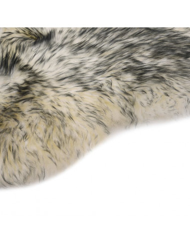 Tappeto in Pelle di Montone 60x90 cm Grigio Scuro Melange