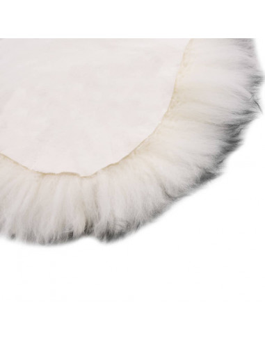 Tappeto in Pelle di Montone 60x90 cm Grigio Scuro Melange