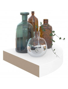 Scaffali Angolari a Parete 4 pz Bianco Lucido 25x25x3,8 cm MDF