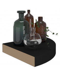 Scaffali Angolari a Parete 4 pz Neri 25x25x3,8 cm in MDF