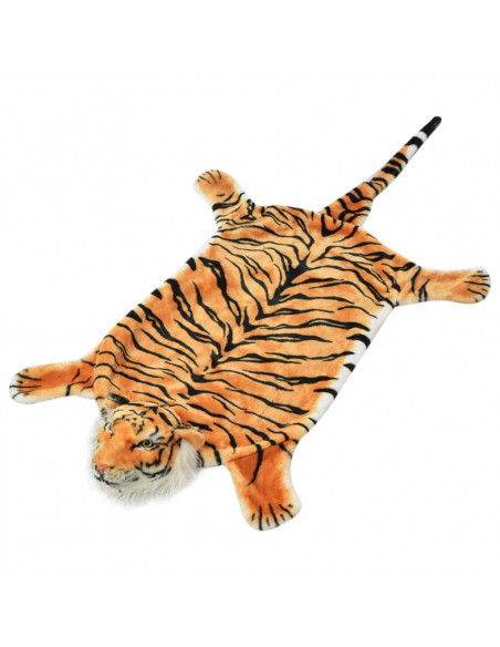 Tappeto di Peluche a Forma di Tigre 144 cm Marrone
