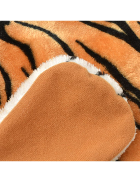 Tappeto di Peluche a Forma di Tigre 144 cm Marrone
