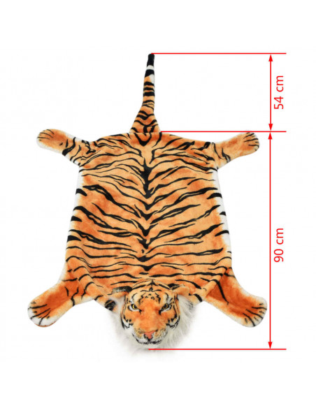 Tappeto di Peluche a Forma di Tigre 144 cm Marrone