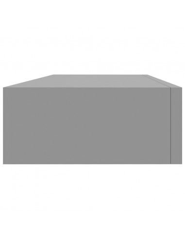 Scaffali con Cassetti da Parete 2 pz Grigi 60x23,5x10 cm MDF