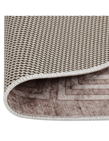 Tappeto Lavabile 120 cm Beige Antiscivolo