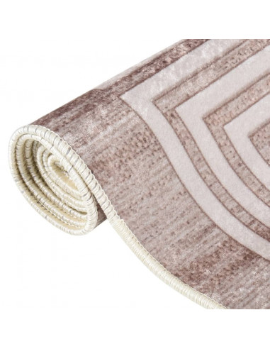 Tappeto Lavabile 190x300 cm Beige Antiscivolo