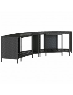 Scaffali Portaoggetti Vasca Idromassaggio 2pz Polyrattan Nero