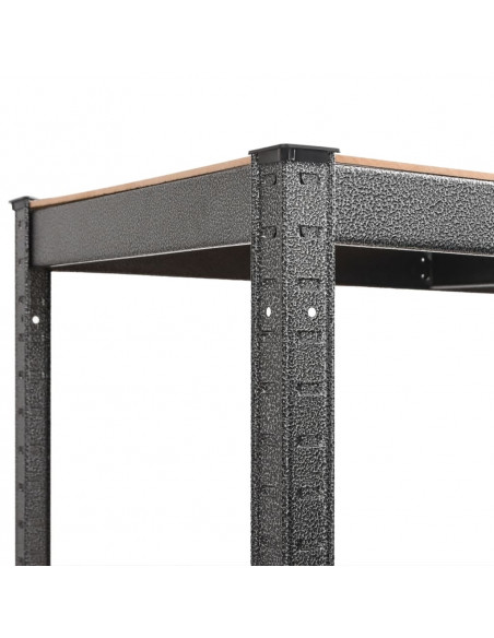 Scaffali Resistenti 5 Ripiani 2pz Grigio Acciaio e Multistrato