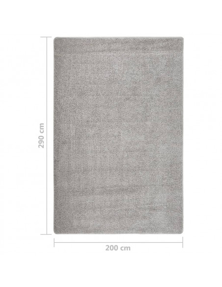 Tappeto Shaggy Grigio Chiaro 200x290 cm Antiscivolo