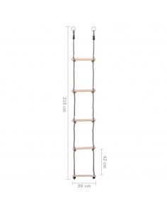 Scala a 5 Gradini 210 cm in Legno Massello di Pino 2