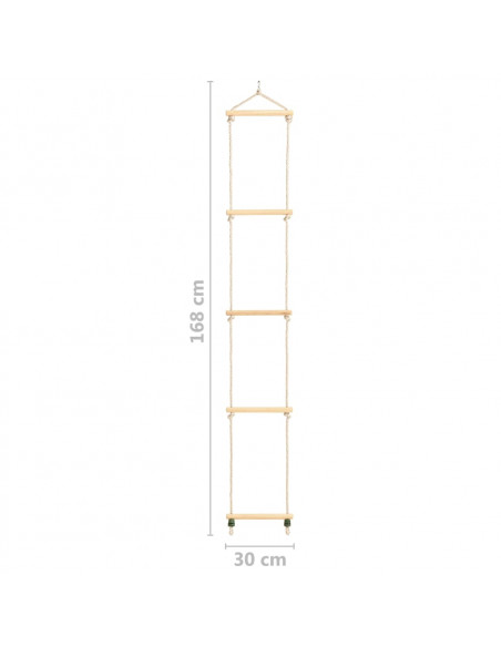 Scala di Corda per Bambini in Legno Massello e PE 30x168 cm