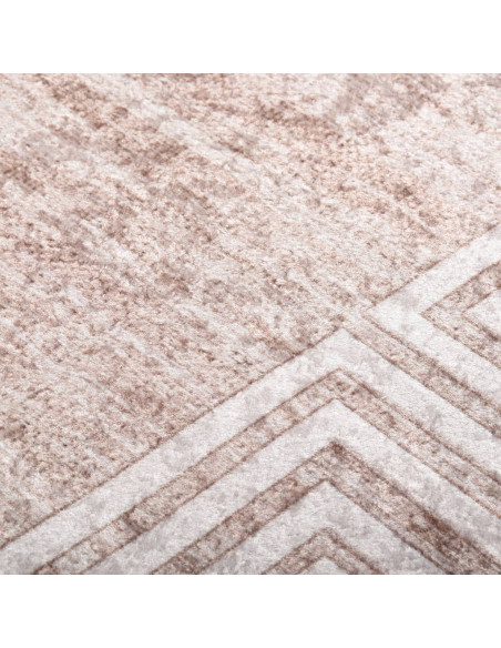 Tappeto Lavabile Beige 120x170 cm Antiscivolo