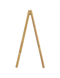 Scala Portasciugamani Doppia con 4 Pioli 90x50x100 cm in Bambù 2