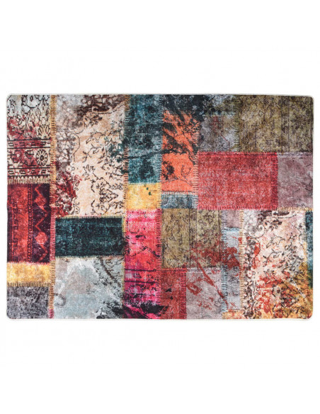 Tappeto Lavabile Patchwork Multicolore 150x230 cm Antiscivolo