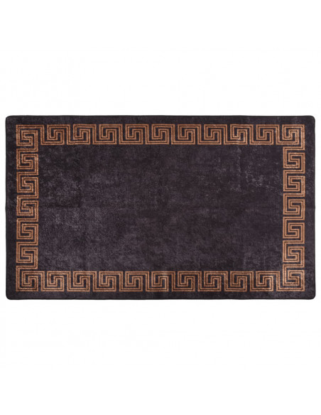 Tappeto Lavabile Nero e Oro 120x170 cm Antiscivolo