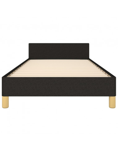 Giroletto con Testiera Nero 100x200 cm in Tessuto