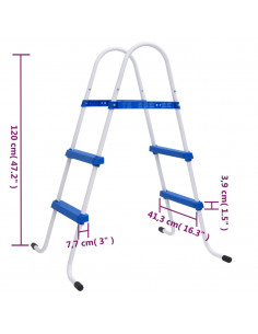 Scaletta per Piscina Blu e Bianca 84 cm Acciaio