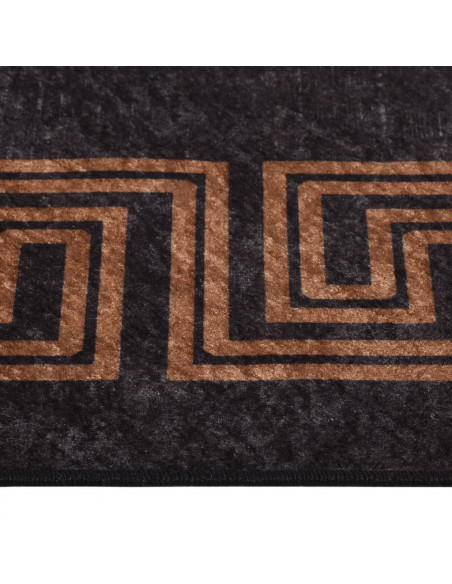 Tappeto Lavabile Nero e Oro 120x170 cm Antiscivolo