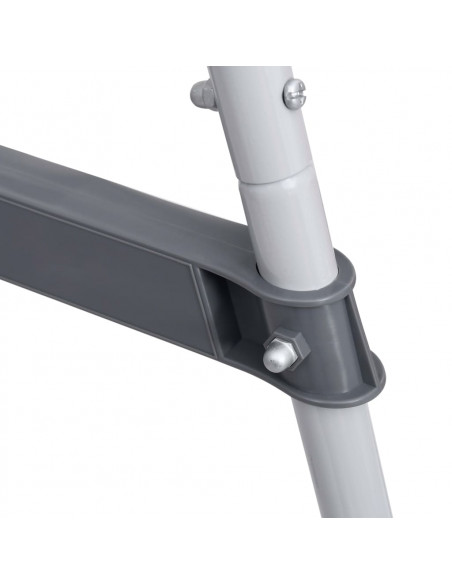 Scaletta per Piscina Grigia 84 cm Acciaio