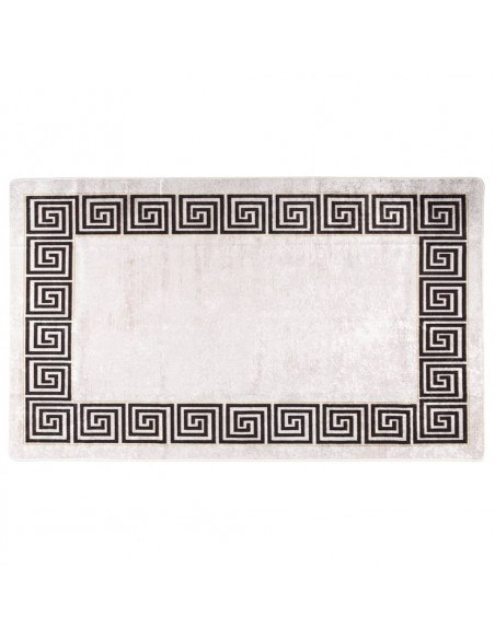 Tappeto Lavabile Bianco e Nero 150x230 cm Antiscivolo