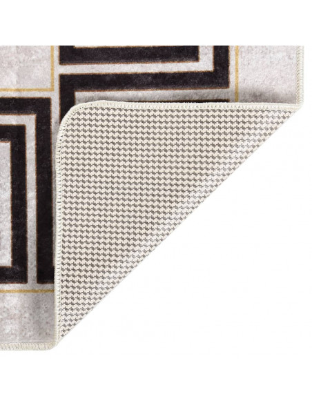 Tappeto Lavabile Bianco e Nero 150x230 cm Antiscivolo