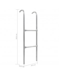 Scaletta per Trampolino Elastico 2 Gradini in Acciaio Argento 102,6 cm
