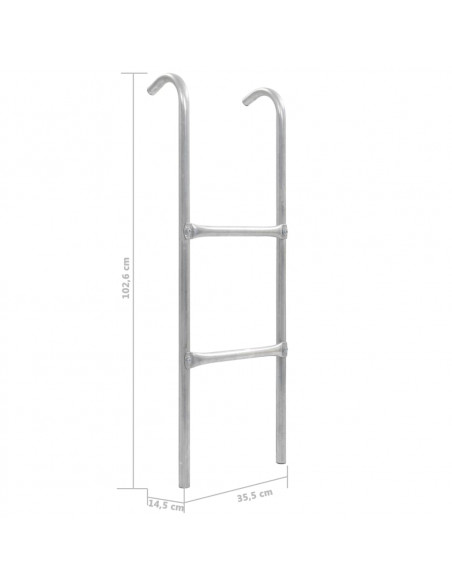 Scaletta per Trampolino Elastico 2 Gradini in Acciaio Argento 102,6 cm