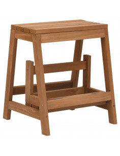 Scaletta Sgabello Pieghevole in Legno Massello di Abete