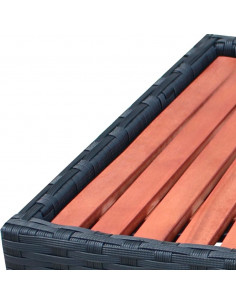 Scalino per Spa in Polyrattan 92x45x25 cm Nero