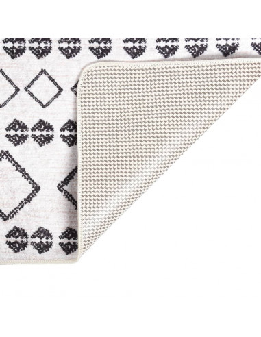 Tappeto Lavabile Nero e Bianco 120x170 cm Antiscivolo