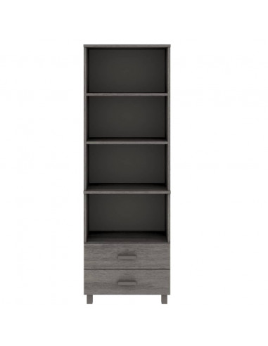 Credenza HAMAR Grigio Chiaro 60x35x180cm Legno Massello di Pino