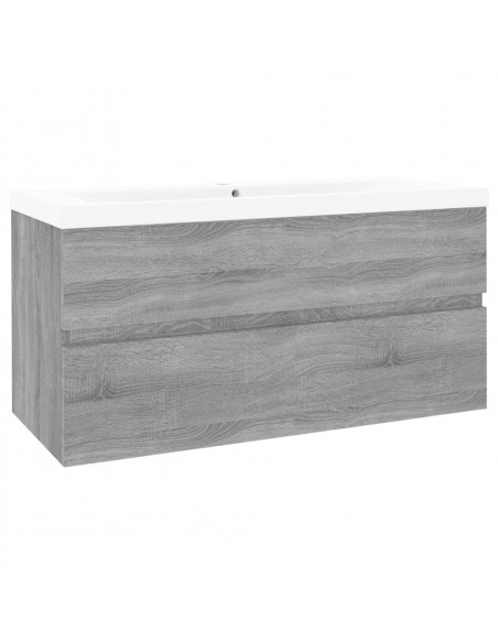 Mobile Bagno e Lavabo Integrato Grigio Sonoma Legno Multistrato