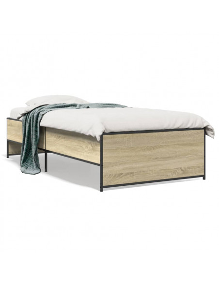 Giroletto Rovere Sonoma 90x190cm in Legno Multistrato e Metallo