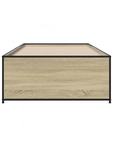 Giroletto Rovere Sonoma 90x190cm in Legno Multistrato e Metallo