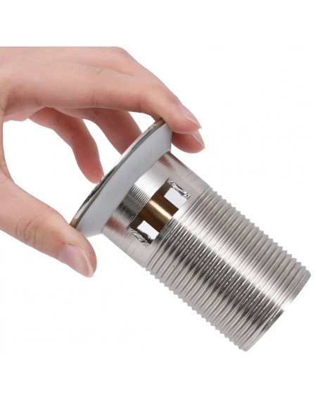 Scarico a Pressione Funzione Troppopieno Argento 6,4x6,4x9,1 cm