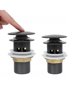 Scarico a Pressione Funzione Troppopieno Grigio 6,4x6,4x9,1cm