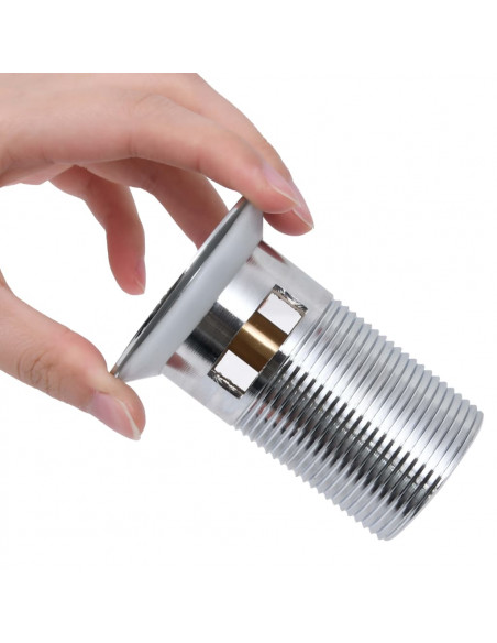 Scarico a Pressione Senza Troppopieno Argento 6,4x6,4x9,1 cm